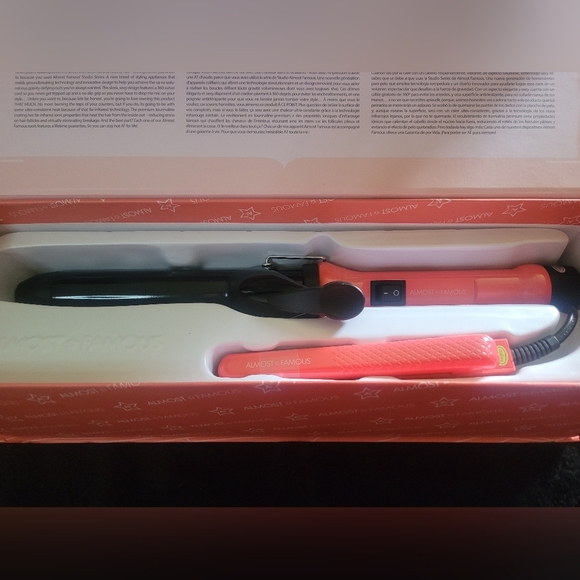 ALMOST FAMOUS Beach Wave Babe 2-Piece Set w Curlinf Wand and Mini Flat Iron. NIB - Picture 6 of 9